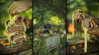 Epic Quadrupled Burger! 🍔 - Cooking in Nature ASMR 🍃