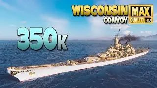 Battleship Wisconsin rules the Convoy - World of Warships