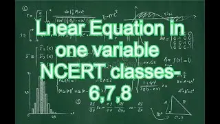 Linear Equation in one variable NCERT