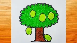 How to draw a Jack fruit tree | Art of Kala