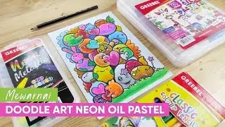MEWARNAI DOODLE ART NEON OIL PASTEL