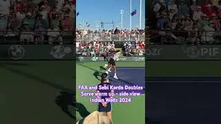FAA & Sebi Korda doubles serve warm up side view Indian Wells 2024 #shorts #tennis #doubles #serves