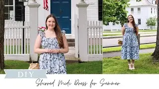 Making My First Dress! Shirred/Smocked Midi Dress for Summer ☀️