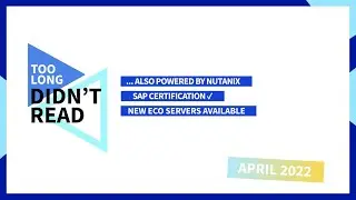 Eco Servers, SAP on OVHcloud & Nutanix  | OVHcloud Product News – April 2022