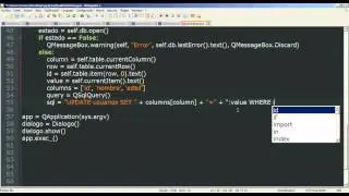 22 - Python PyQt (Interfaz gráfica) - QtSql MySQL y QTableWidget (Actualizar registros)