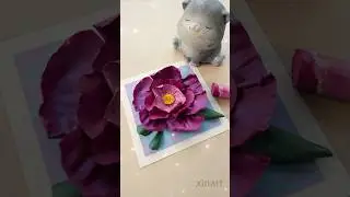 Oil pastel 3D flower 