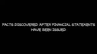 subsquent events after issuing financial statements (Auditing 