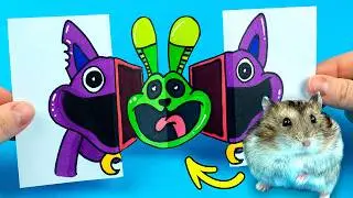 Drawing with Hamster - CatNap & Hoppy Hop Scotch Transformation | Smiling Critters