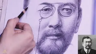 | Ахмет Байтұрсынұлы |•|charcoal pencil|•|white chalk|