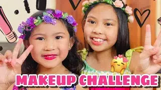 MAKE UP CHALLENGE || Hailey and Hashley Sisters
