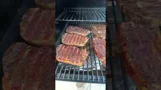 Smoked Ribeyes and New York Strip Steaks on the Traeger Grill- 2hrs -185- 20 min - 450 #smokingmeat