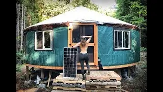 Off Grid Solar Panels and Batteries for My Secret Yurt in the Forest | Showering Off Grid