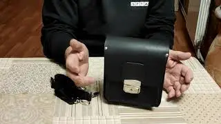 Мужская кожаная сумочка на поясной ремень. МФУ.