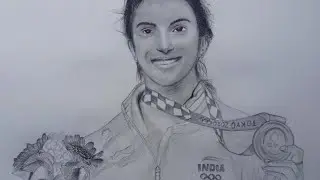 How to Draw Pv Sindhu Sketch || Pv Sindhu Drawing step by step #Pvsindhu #shorts #Drawing #sketch