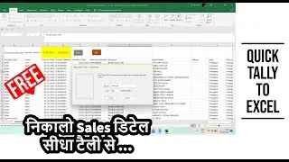Quick Sale Summary from Tally to Excel | Tally to Excel Import Free Tool 