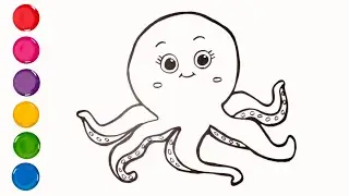 How to Draw and Color Octopus | Drawing & Coloring for Toddlers | Easy drawing Step by step