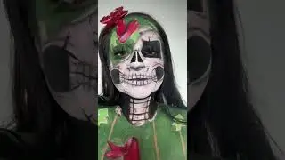 Christmas Skull Makeup #shorts
