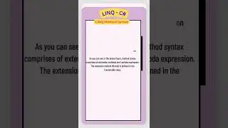 #7 LINQ Method Syntax
