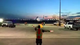 Cargo Ramp Marshalling - Cathay Pacific Cargo Gate Arrival [B-LJA] at O'Hare Airport [05.22.2015]