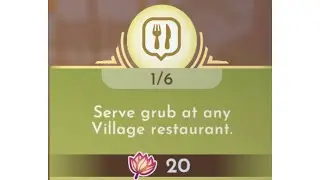 Serve grub at any Village restaurant - Disney Dreamlight Valley
