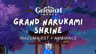 Evening at the Grand Narukami Shrine ⛩️ Genshin Impact Music + Ambiance | Inazuma OST & Water Sounds