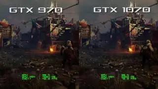 GTX 970 vs GTX 1070 - Shadow of Mordor 1440p Frame Rate Test