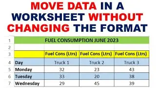 Move Data Without Changing the Format in Excel