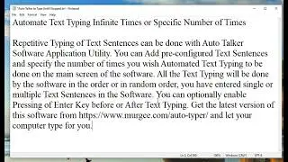 Automate Text Typing Infinite Times or Specific Number of Times