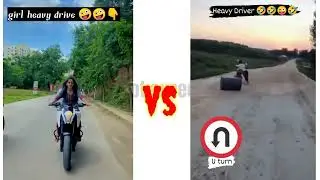 Girl vs Boys bike driving 🤪 || girl vs boy || by Not expected
