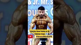 Enjoying Show Posing on Mr Pakistan Stage