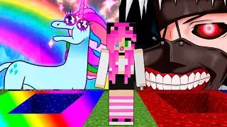 🌈💀ВЫБЕРИ ПРАВИЛЬНУЮ ЯМУ ПОРТАЛ РАДУНГА И ЕДИНОРОГИ VS СЕРАЯ РЕАЛЬНОСТЬ в МАЙНКРАФТ🌈💀