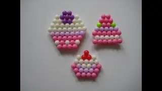 Аквамозаика! Aquabeads! Делаем с аквамозаики пироженные по схеме!