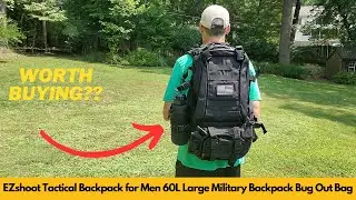 EZshoot Tactical Backpack, 60L Military Backpack Army Assault Pack Bug Out Bag | Worth Buying?