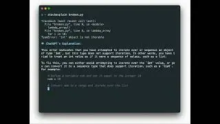 Command-line tool that explains your code errors using ChatGPT (Link in description) 
