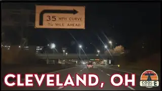 Downtown Cleveland Night Drive (Jennings Freeway & I-90 Innerbelt)