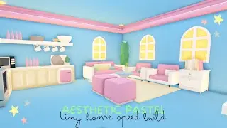 AESTHETIC PASTEL TINY HOME Speed build 💗 | Roblox Adopt me!
