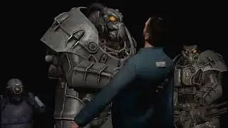 чел в силовой броне орёт на чела который потерял силовую броню модель 2 ( fallout )