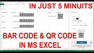 How to Create Bar Code and QR Code in Ms Excel| Easy process to Create #barcode|#qrcode|#excel