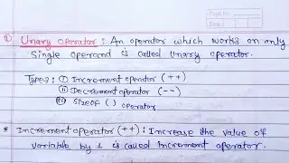 Unary operator in C language in hindi | increment and decrement operator | Sizeof operator