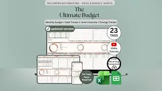 Ultimate Annual Budget Spreadsheet | Excel & Google Sheets | Bill & Debt Tracker