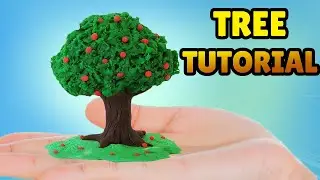 🔴DIY How to Make MINIATURE TREE  - Easy Polymer Clay, Fondant, Plastilina Tutorial