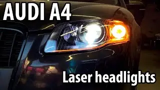 Ставим лазерную оптику Aozoom в старую AUDI A4!