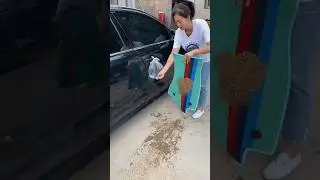 🚗🧼 Car full of mud? Pinky's clever cleaning surprises everyone! 😲✨