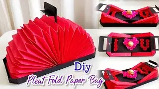 Diy Pleat Fold Paper Bag | Diy I Love You Bag | Amazing Gift Bag | Origami Bag