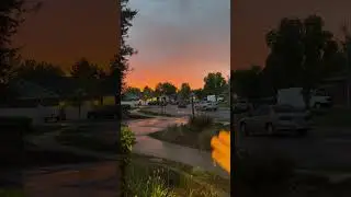 Pretty sunset and thunderstorm #edit #sunset #shorts