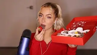 ASMR EATING CHOCOLATE COVERED FRUIT