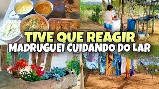 *TIVE QUE REAGIR*😳 ACORDEI CEDINHO PRA CUIDAR DO LAR - LAVEI ROUPA - ALMOÇO SIMPLES E GOSTOSO