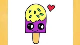 How to draw cute Ice cream for Valentine's Day, Draw cute things