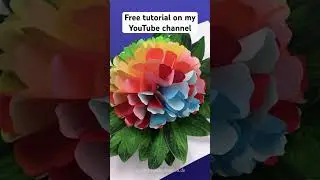 Rainbow colored flower pop-up card TRAILER for tutorial #shorts