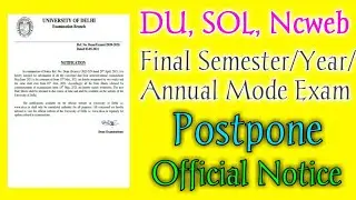 du sol annual mode exam 2021 postpone Official Notice du sol  final year/semester exam postpone!